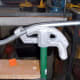 This offset is being bent at 22 degrees; the conduit is parallel to the 22 degree mark on the bender.