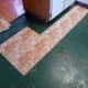 Beginning to place vinyl tiles