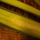 Cut the leek lengthways, identify the flower growth (seen here as a circle), and remove core before cooking.
