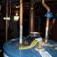Here you can see the set up I started with. I will cut the cold side just a couple inches below the valve. You can also see that my T & P valve was on top.