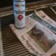Some of the needed ingredients: spray paint and newspapers.