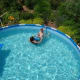 View of the pool from our upstairs window