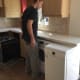 The overlay was laid on top of the worktops so that accurate measurements for cut-outs could be made.