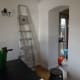 Lining and wallpaper on dining room walls, ready for painting.