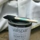 Flat enamel paint with sponge brush.