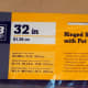 Note the variable dimensions given on the packaging