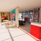Shipping container restaurant (view 2).