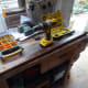 Brackets fitted and holes predrilled, and ready to fit to conservatory wall above the French doors.