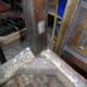 Visible mortise joint, where the front stretcher on one of the chairs used to be fitted.