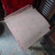 Squares cut from the Axminster carpet off cuts, ready for use; upside down and showing the weft and warps on the underside.