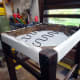 Dust sheet cover fitted to underside of chair.
