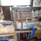 Final test fit of the tenon and mortise joint.