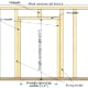 Figure 6: Conversely,the header above the door here appears not as sturdy, as it appears to be composed of a single 2x10 that is laid flat—thus, we can reasonably assume that the wall this door is attached to is not load bearing.
