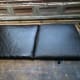 Left, one of the seats polished with the ‘Leder-Balsam’ leather polish; and right, another seat before polishing.