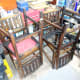 The four vintage Ercol dining chairs to be renovated.