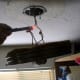 Checking for voltage; this wire is live!