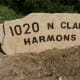 Completed stone sign, set into place