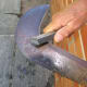 sharpening a sickle blade