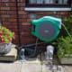 The hose reel connected to my outside water tap, which then connects to the pressure washer.