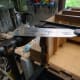 Removal of the dowel joint with a Japanese saw.