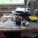 Using wood dye to colour match the new decorative, to match the original.