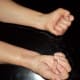 In this picture I am clenching both of my fists with equal vigor!