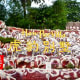 The gaudy main sign at the entrance to Haw Par Villa offers a hint of the macabre attractions found within the statue park.