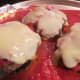 Cheese melted and ready to eat.