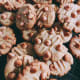 Fresh baked peanut butter cookies with butterscotch chips.