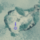 Aerial view of the island containing the Serpent Stone showing the three routes up to the summit.