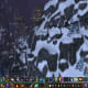 He spawns slightly clipped into mountain, in the circled area.