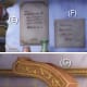 Yuna's room in Thunder Plains Travel Agency where Tidus eavesdrops on her listening to Jyscal Sphere. Signs on wall are obvisously meant to be handwritten, and I'm not sure if that gold lettering on the bed's headboard (G) is decorative or writing.