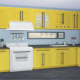I absolutely love these kitchen counters! The colours are so bright and cheerful and the design is gorgeous!