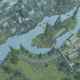 Showing the chest location across the river from Riverwood as seen from the air.