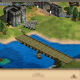 The second Castle, defending the south at the end of the bridge, with a growing army being amassed next to it.
