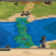 Escorting the petards across the river, seen with the map exposed to better show the area.