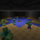 The inside of this spawner has water that forces the mobs down a hole.