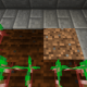 Farmland blocks are darker and appear shorter than than dirt blocks.