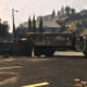 Park your Barracks along the entrance to the yard, like this. Between the yellow poles, but don't block the fence on the left.