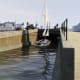 Somehow the AI path thinks it's a a great idea to go through a tunnel in a sail boat...