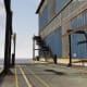 The stairway at the end of the dock.