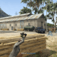 Take cover behind this woodpile. Blindfiring that massive propane tank is a great way to start this shootout.