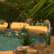 My Sim kids in their boy scouts meeting, fishing at the lake.