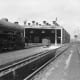 Looking along the more modern Ipswich straight shed (former GER area) towards the coaler in 1958. LNER Gresley-designed Class B17 'Sandringham' class to the left