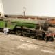 This is the 'Leaman Road' (sh/be 'Leeman') shed layout from the RMWeb site, based on York North in LNER days with teak stock in the background. A1, later rebuilt to A3 Pacific with GN tender under the coaler