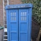 TARDIS doors replete with sign over top