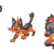Litten, Torracat, and Incineroar