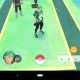 An invaded Pokéstop with another one nearby.