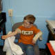 Preparing the arm: pilocarpine will be placed onto the collection site.