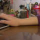 Keep forearms and wrist flat while typing.
